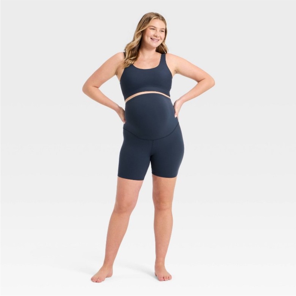 NWT! Everyday Soft Maternity Bike Shorts 6" - All In Motion Navy Blue XXL - Picture 3 of 7